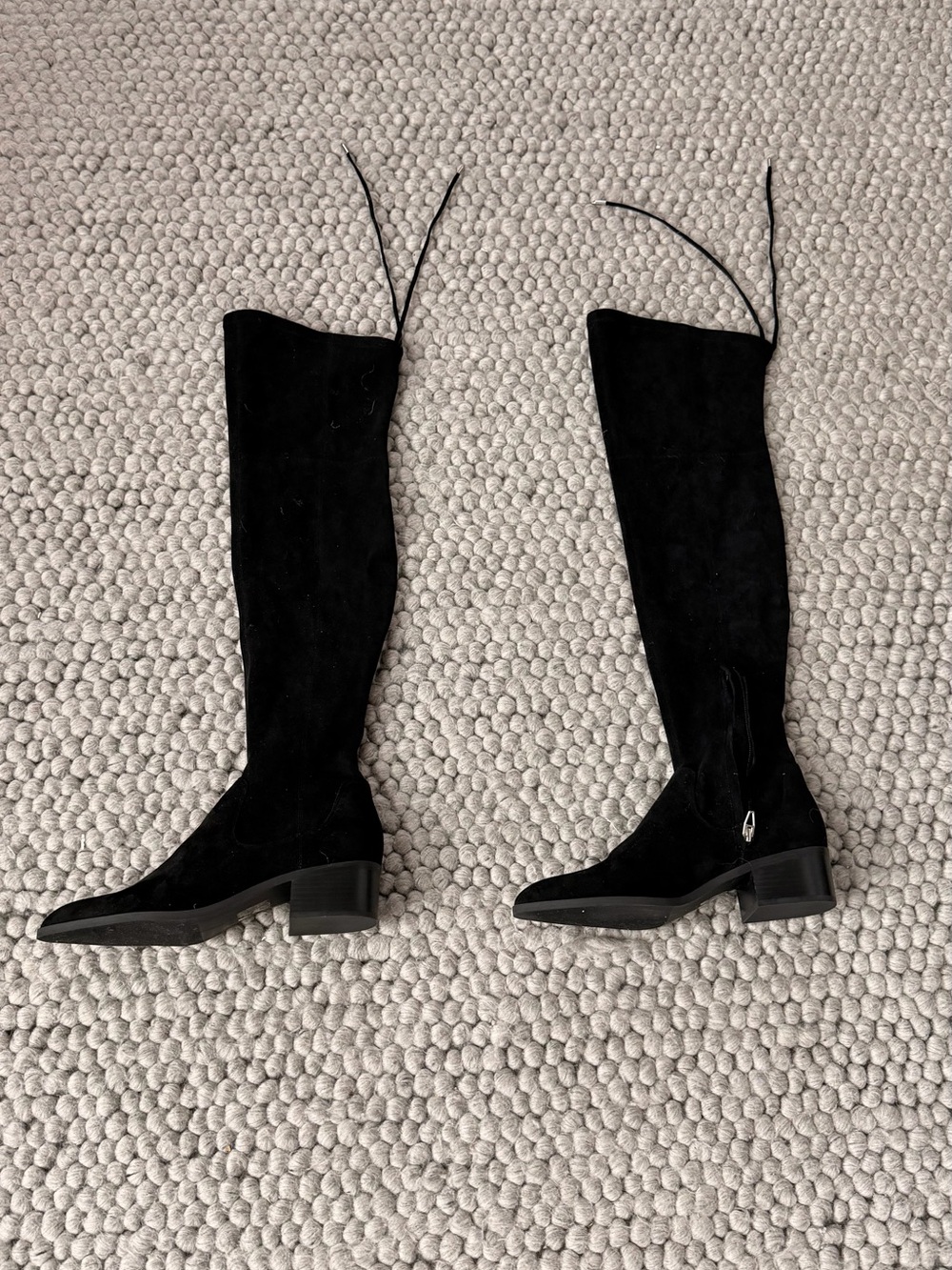 Brand New Dolce Vita Black Over-the-Knee Suede Boots with Back Tie